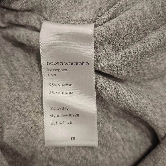 Naked Wardrobe THE NW CROP TOP IN HEATHER GREY Sz M - Picture 9 of 9